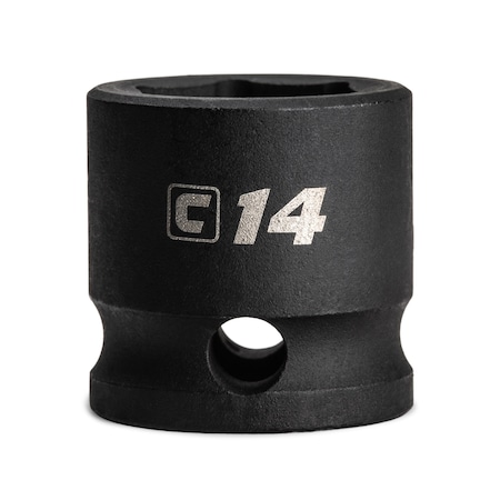 Capri Tools 14 mm Stubby Impact Socket, 3/8 in. Drive, 6 Point, Metric CP53434